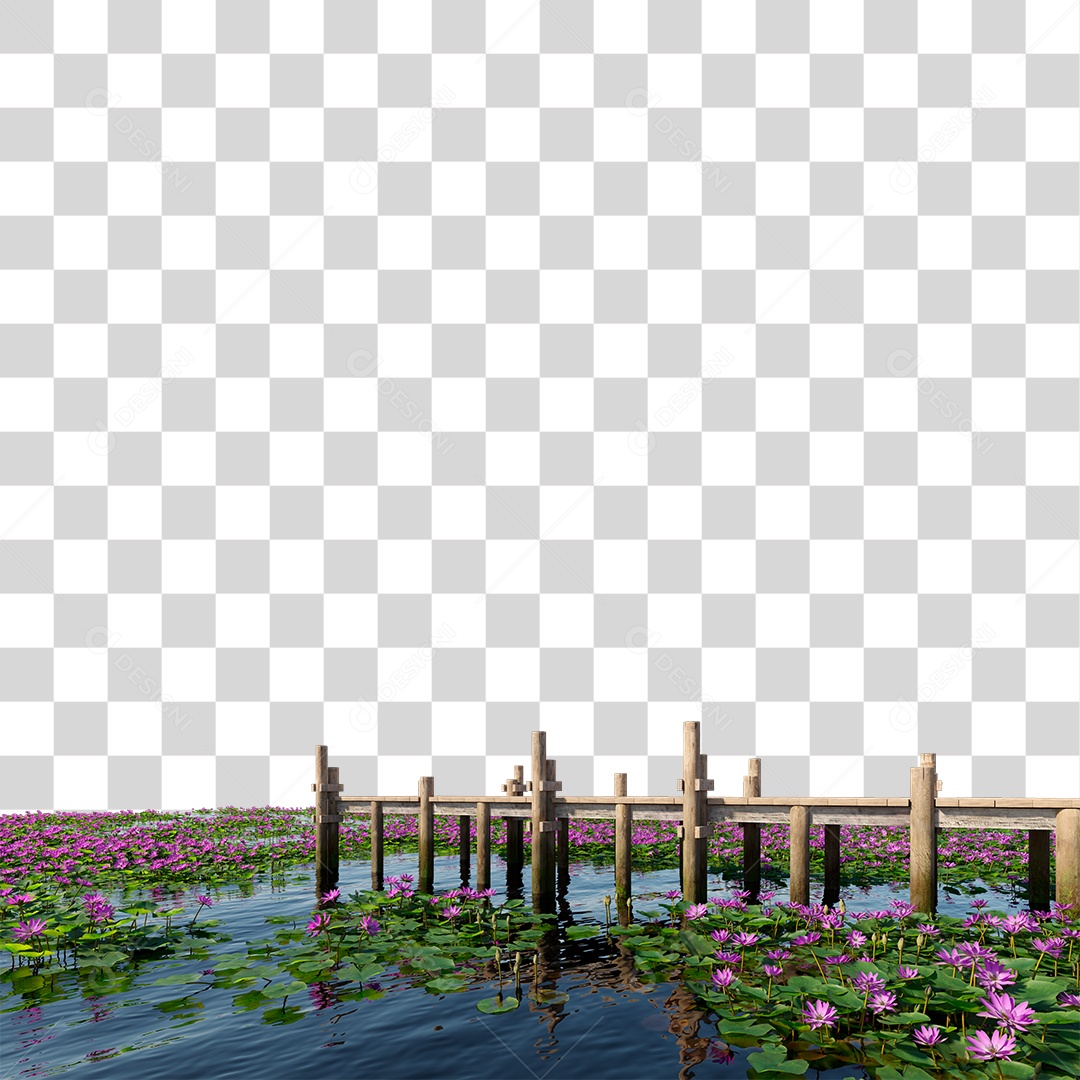 Passarela Sobre Lago PNG Transparente