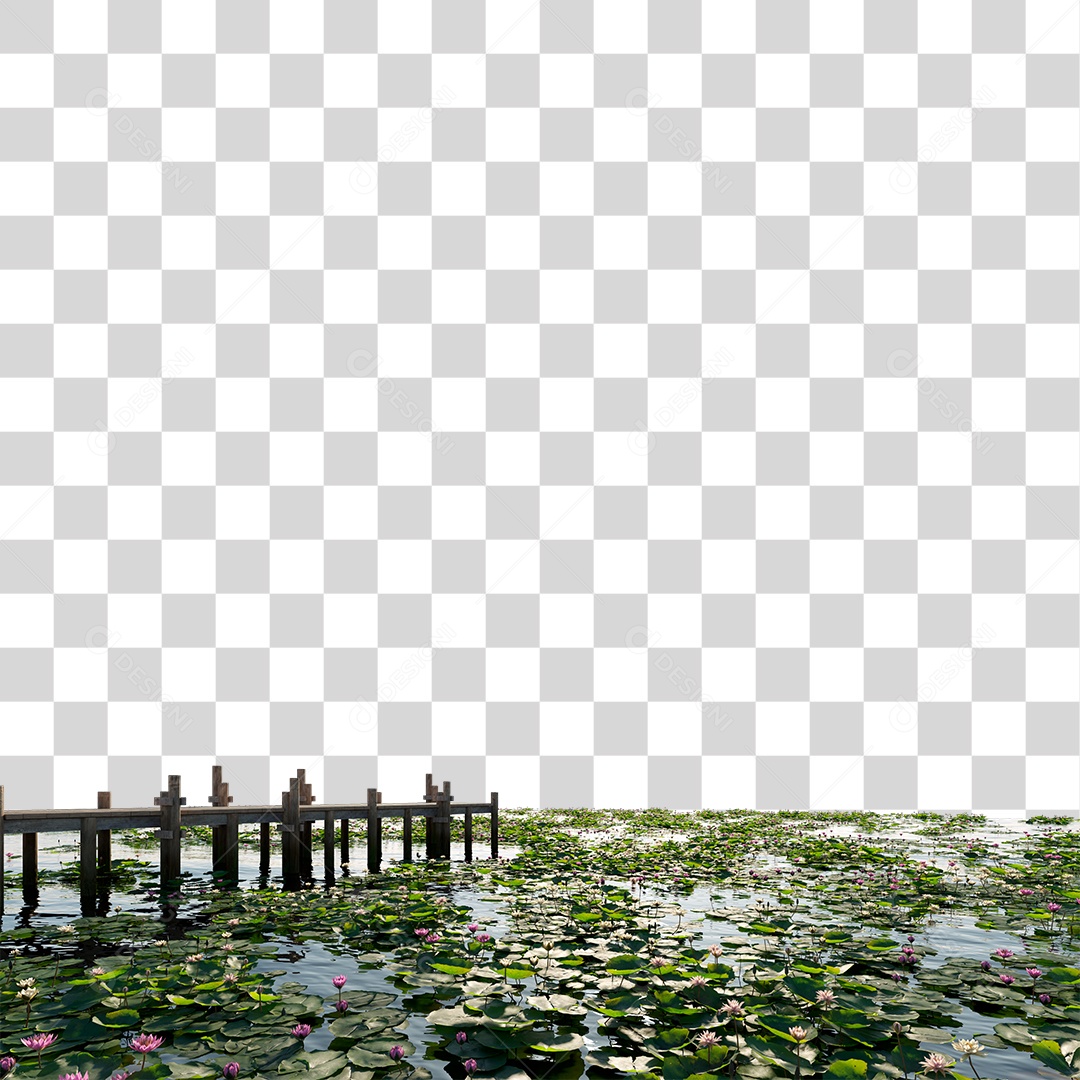 Passarela Sobre Lago PNG Transparente
