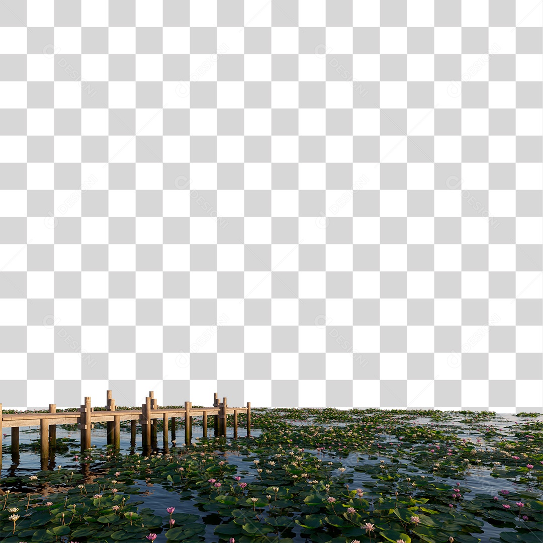 Passarela Sobre Lago PNG Transparente