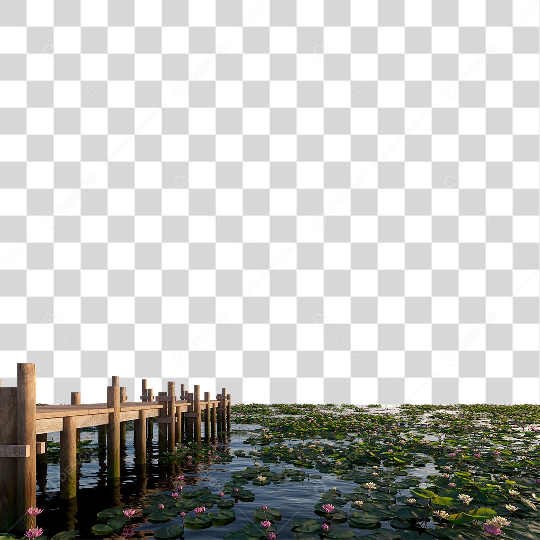 Passarela Sobre Lago PNG Transparente