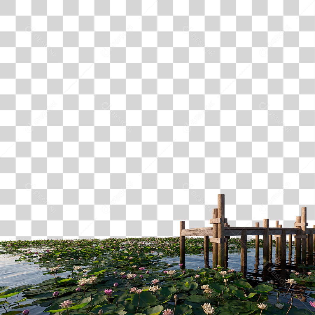 Passarela Sobre Lago PNG Transparente