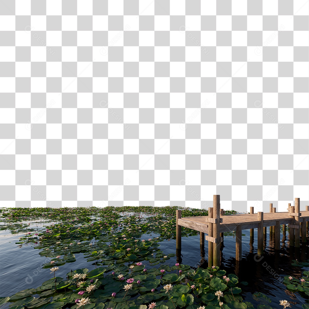 Passarela Sobre Lago PNG Transparente