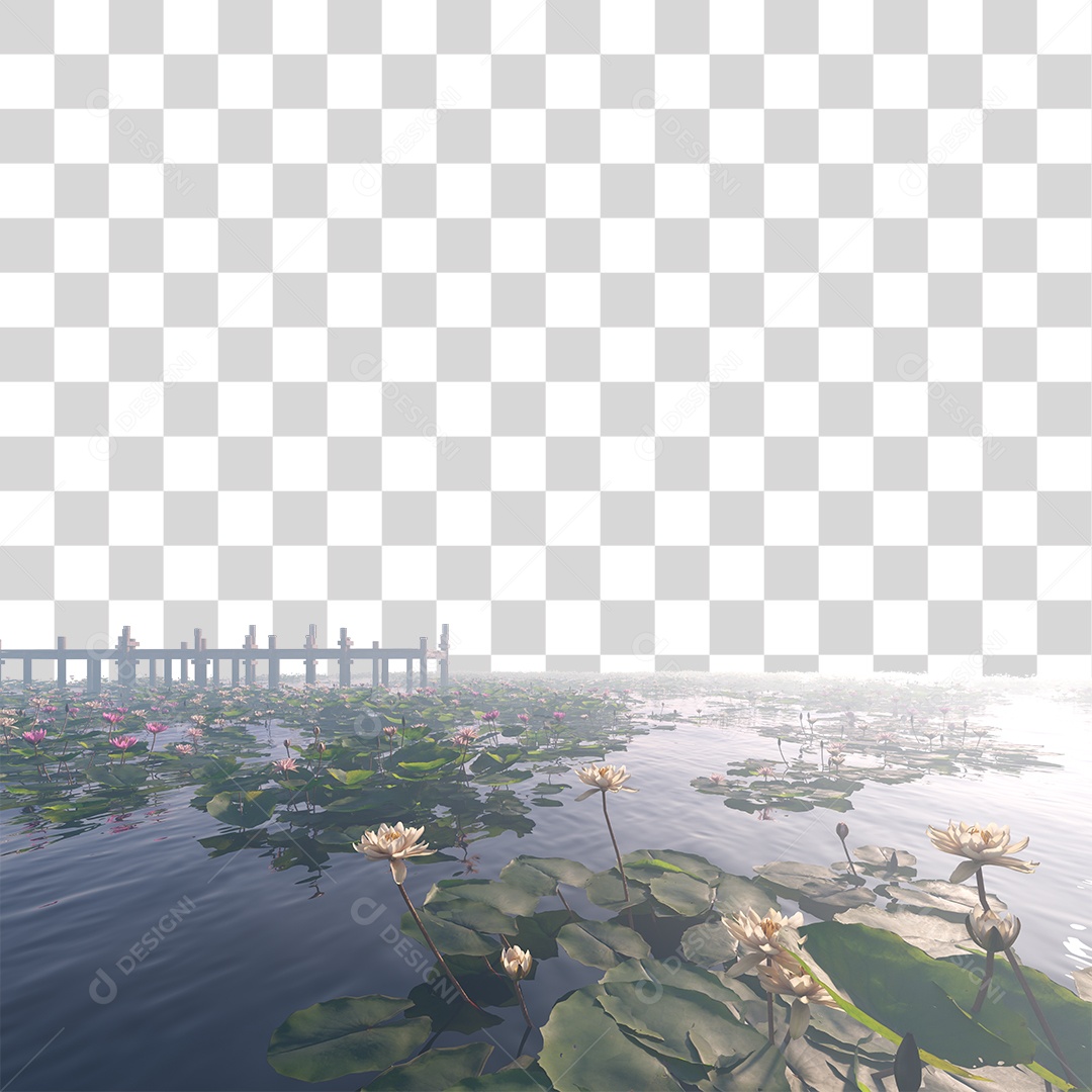 Passarela Sobre Lago PNG Transparente