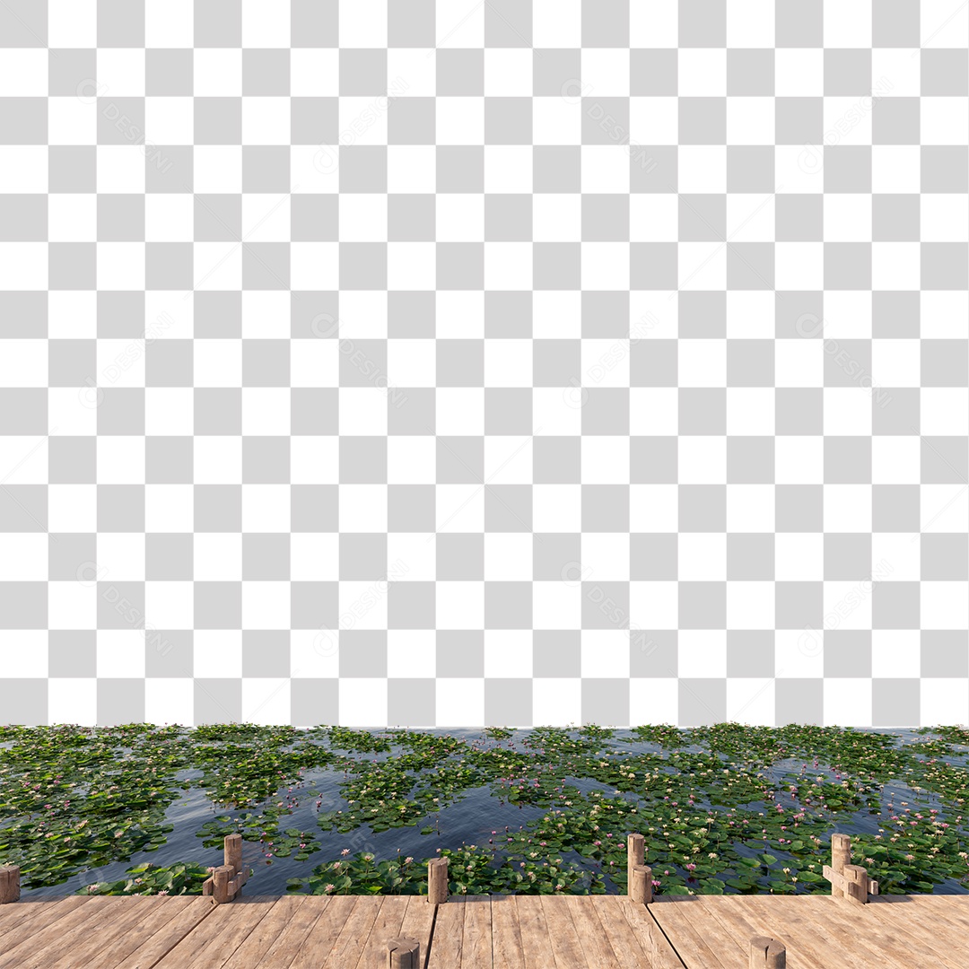 Passarela Sobre Lago PNG Transparente