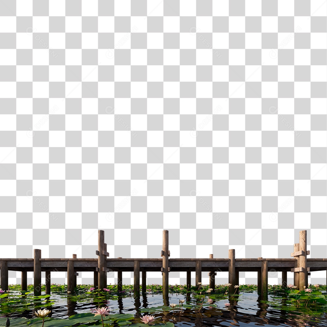 Passarela Sobre Lago PNG Transparente