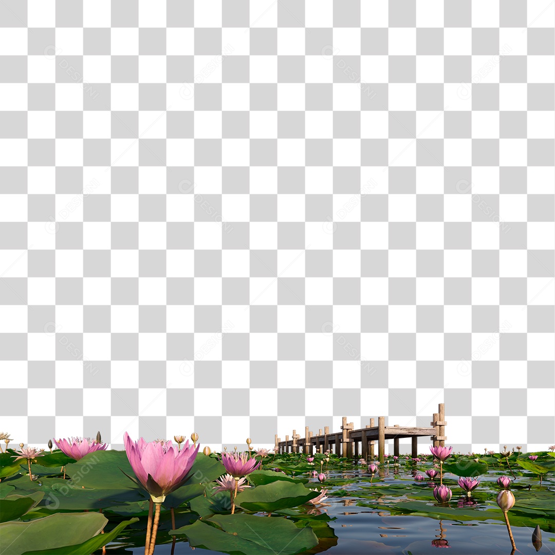 Passarela Sobre Lago PNG Transparente