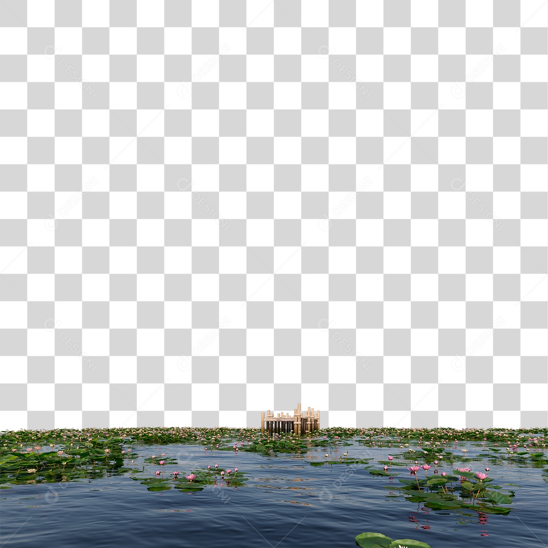 Passarela Sobre Lago PNG Transparente