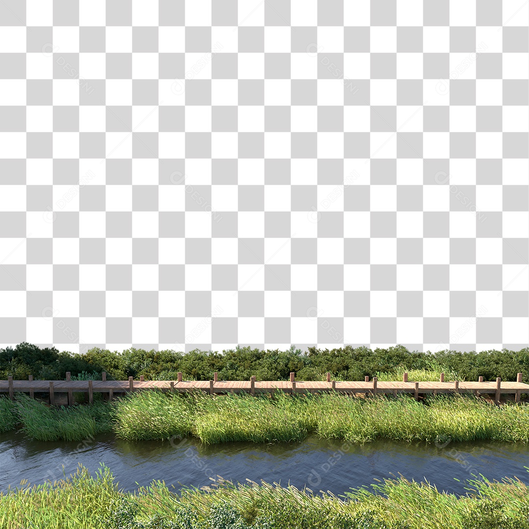 Passarela Sobre Lago PNG Transparente