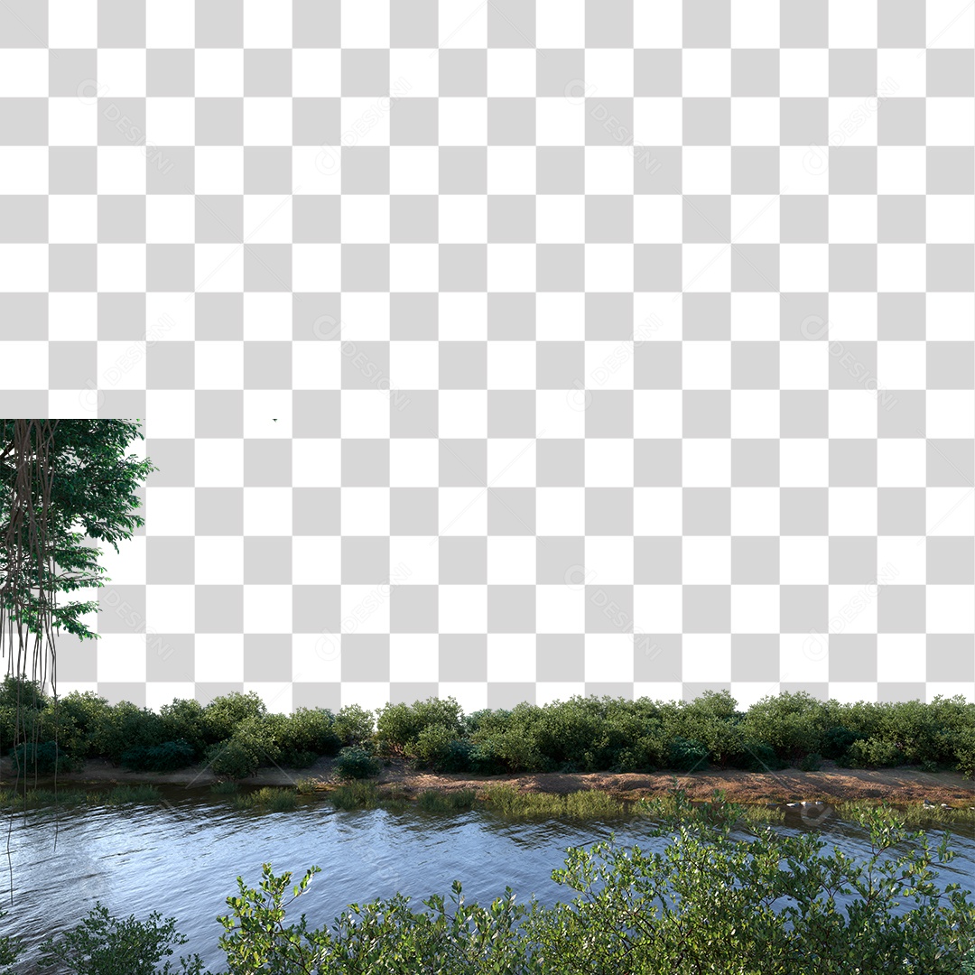 Paisagem Rios Árvores PNG Transparente