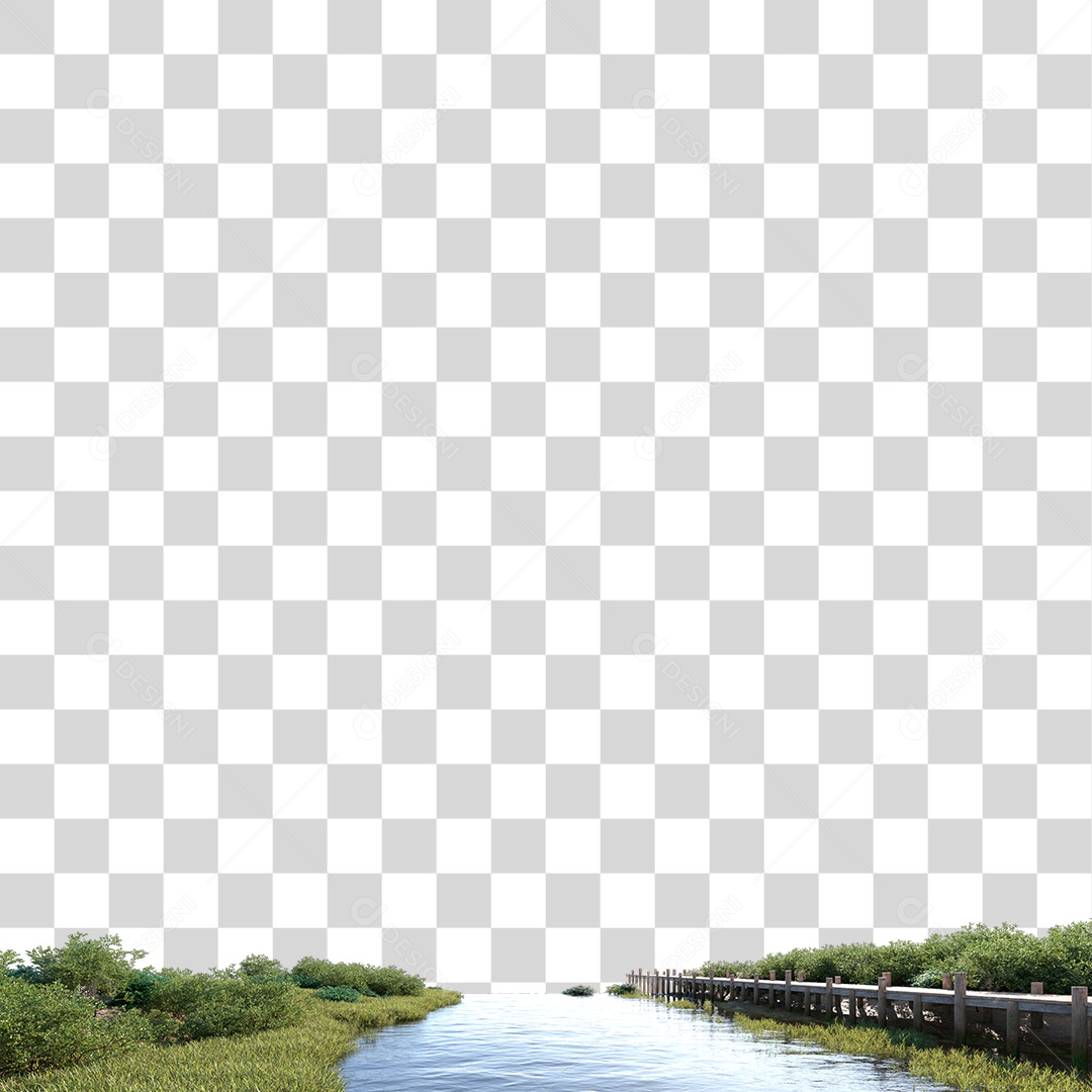 Paisagem Rios Árvores PNG Transparente