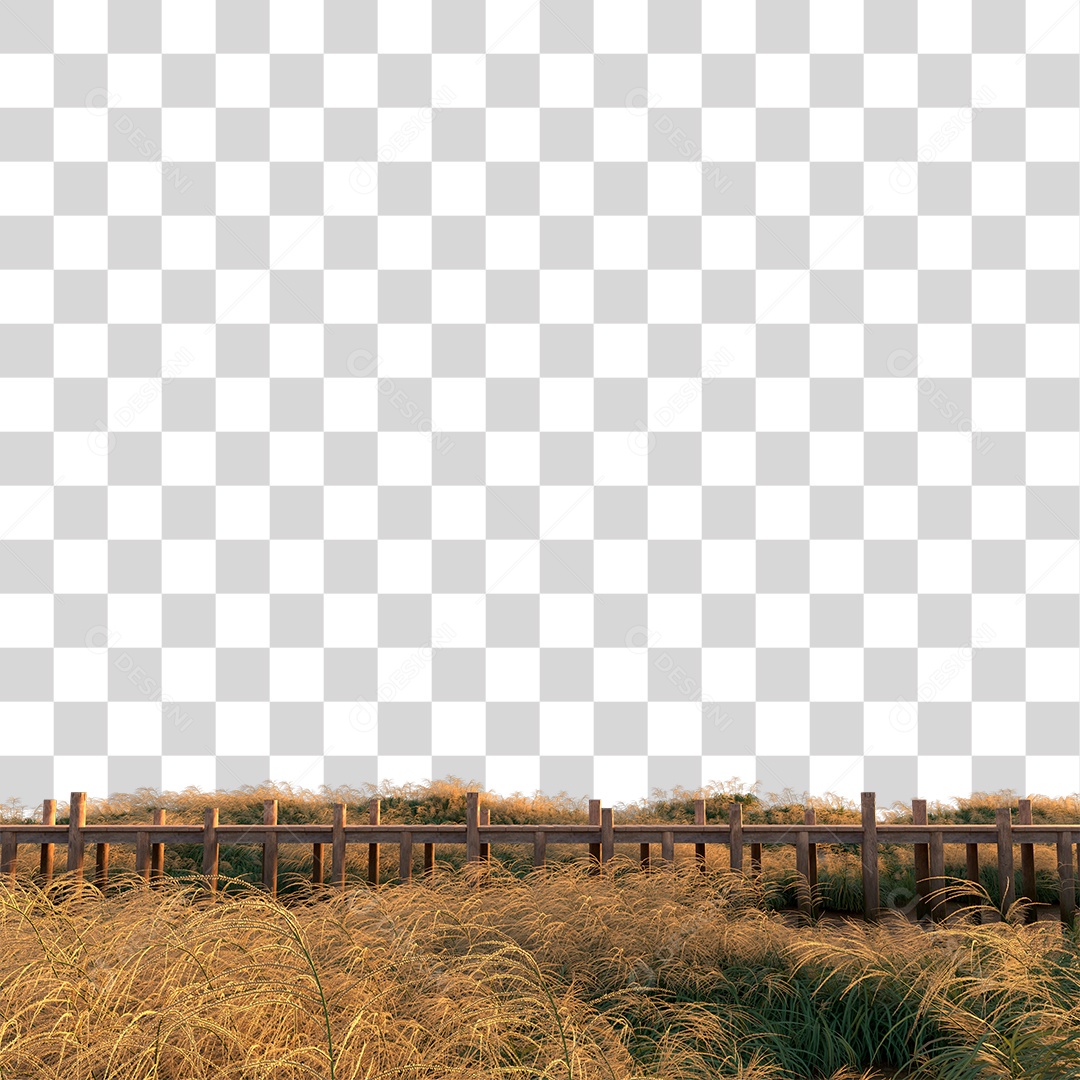 Passarela Sobre Campo Com Por Do Sol PNG Transparente