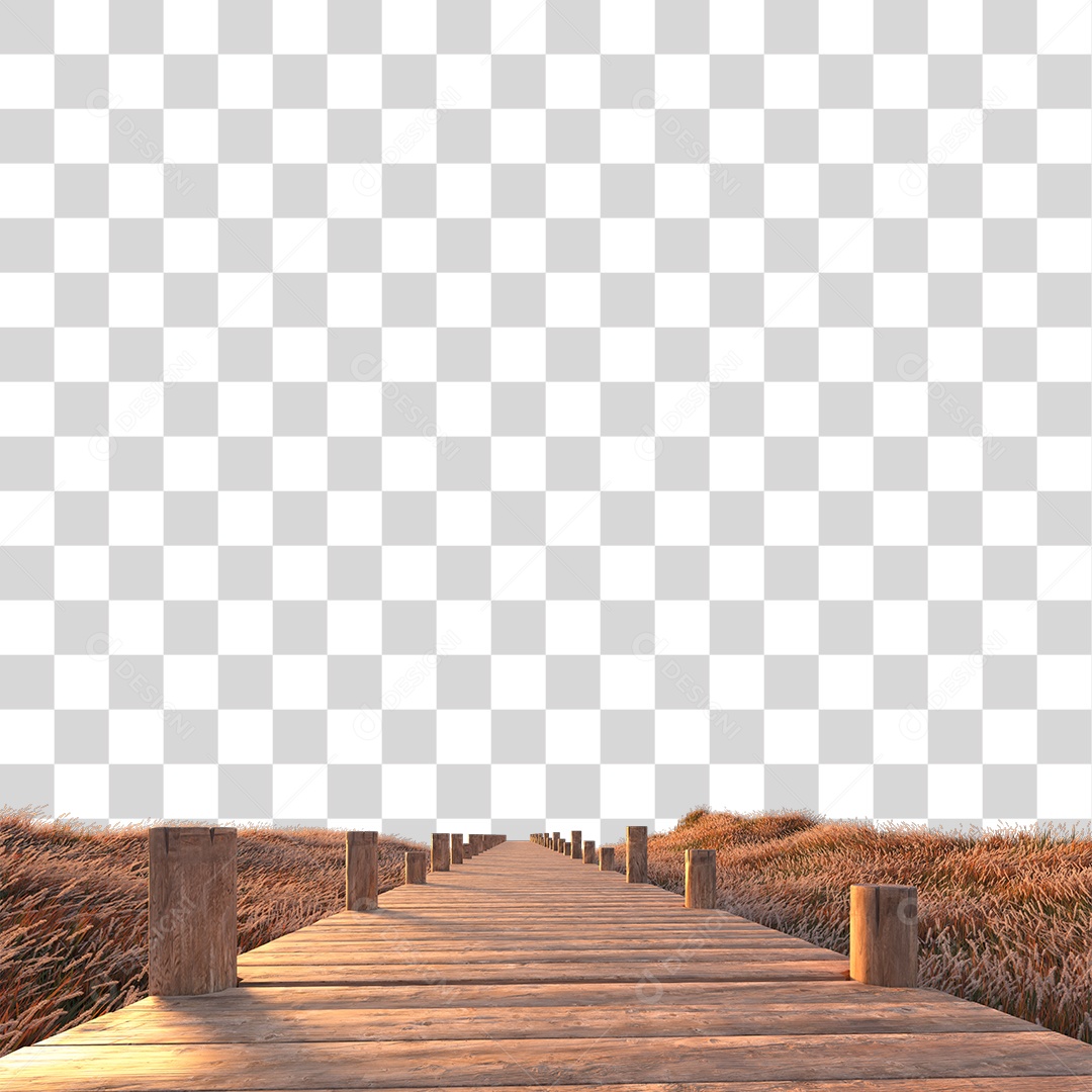 Passarela Sobre Campo ao Por Do Sol Lindo  PNG Transparente