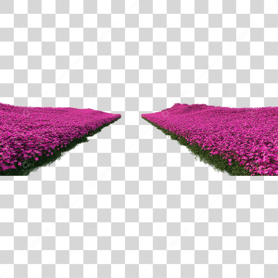 Planta Arbusto ComFlores Rosas e Passagem no Meio PNG Transparente