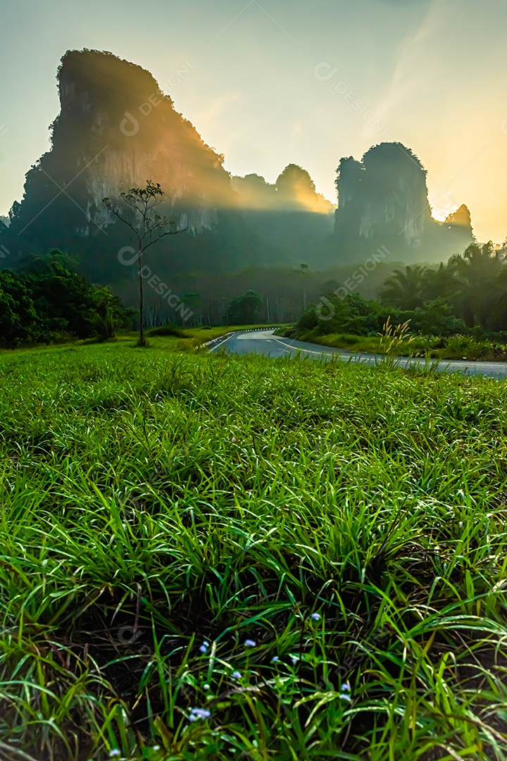 Paisagem de montanha na província de krabi, Tailândia