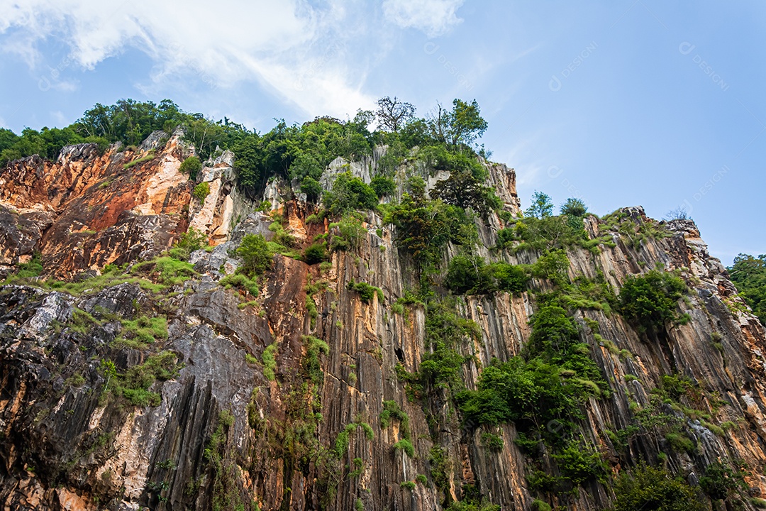 paisagem de vale na província de Phatthalung, sul da Tailândia.