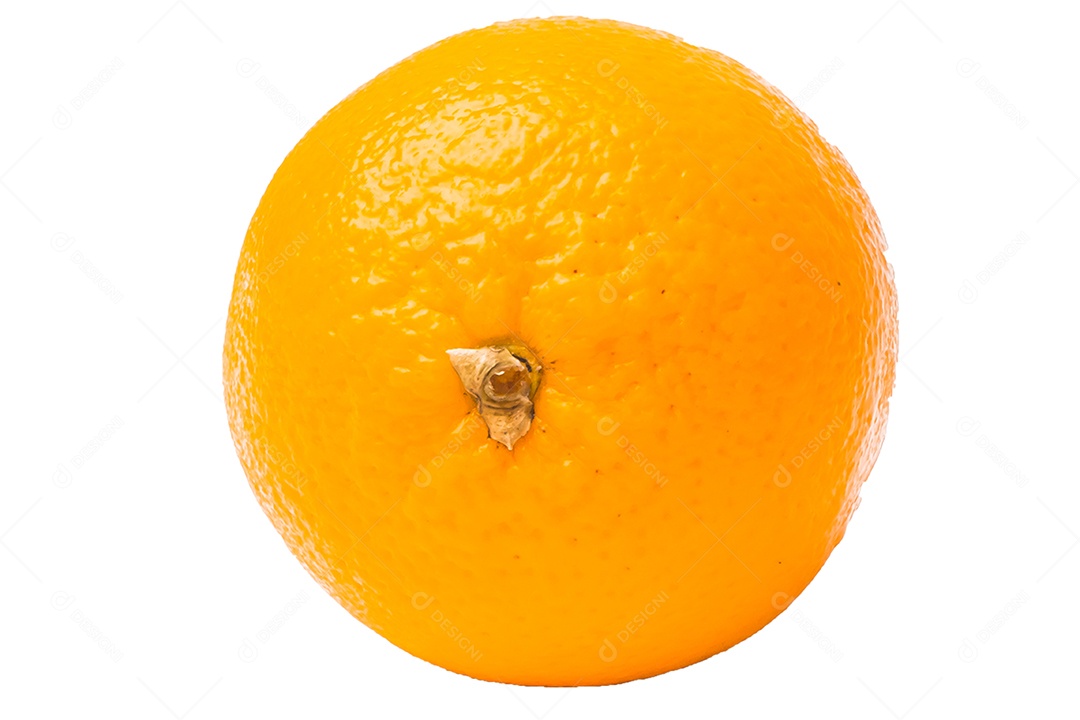 Fruta laranja em fundo branco.