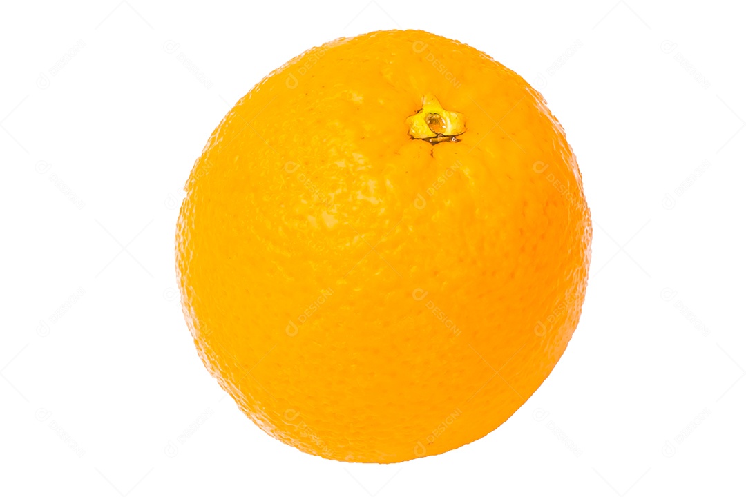Fruta laranja em fundo branco.