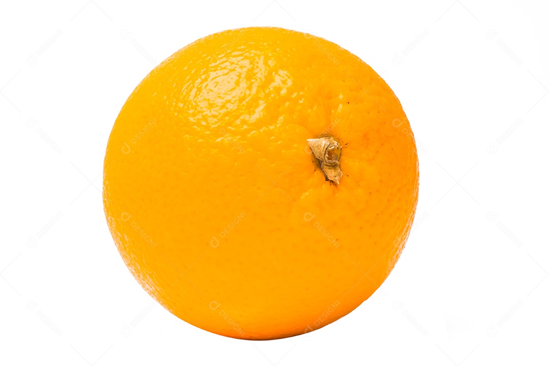 Fruta laranja em fundo branco.