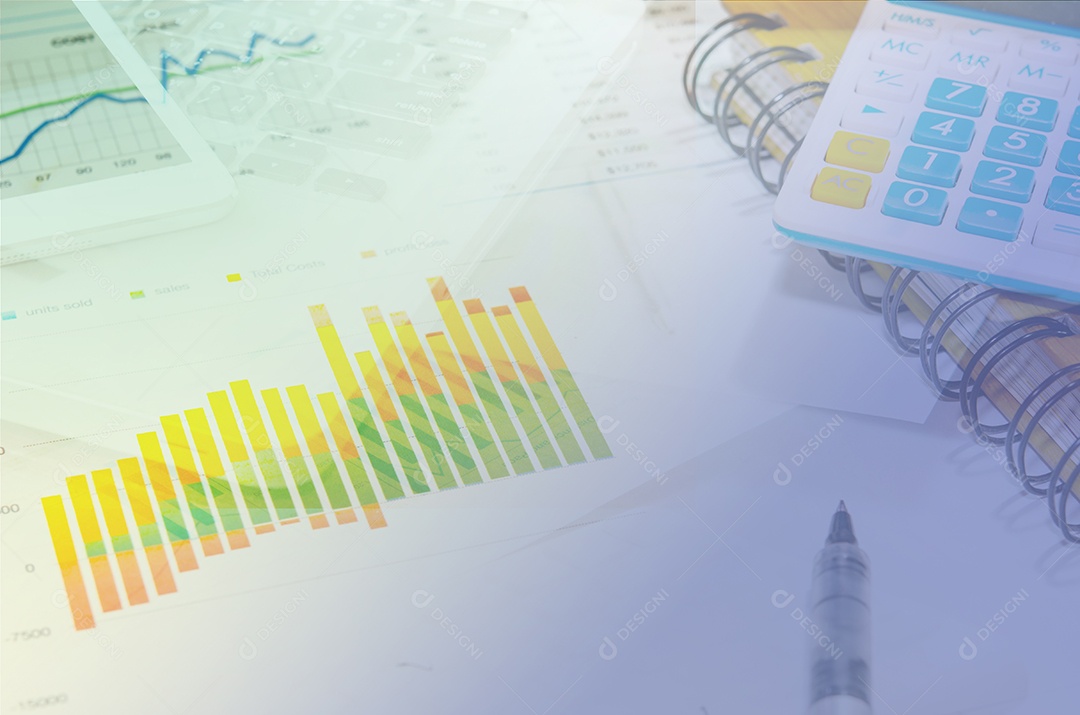 gráficos e gráficos de finanças, conceito de negócio de investimento financeiro