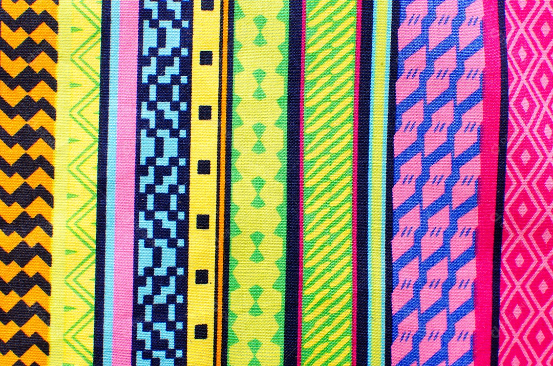 Tecido com estampa colorida