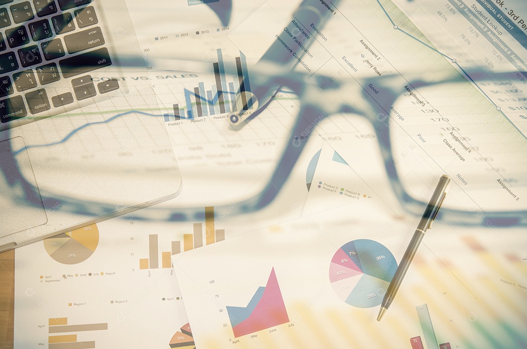 papéis financeiros, informática e material de escritório