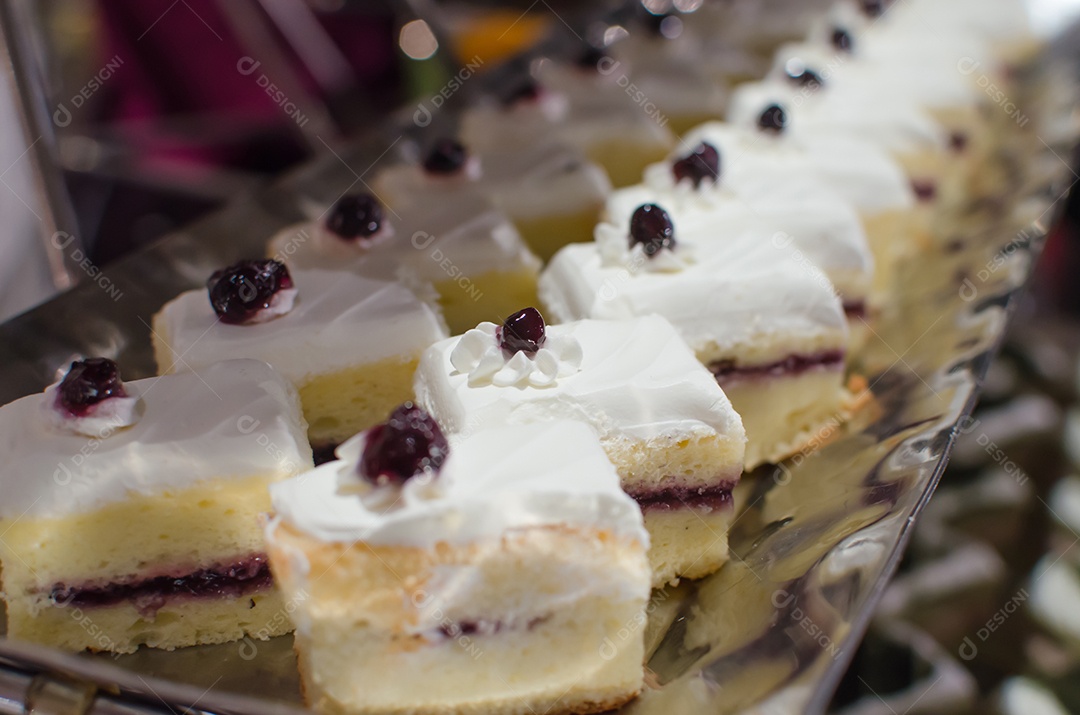 Close-up em Pedaço De Bolo De Baunilha, Foco seletivo