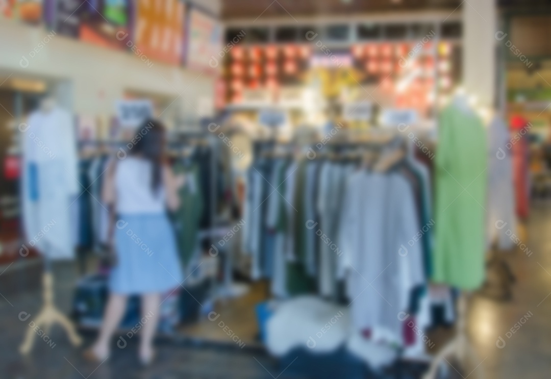 Abstrato de loja de roupas, profundidade de foco.