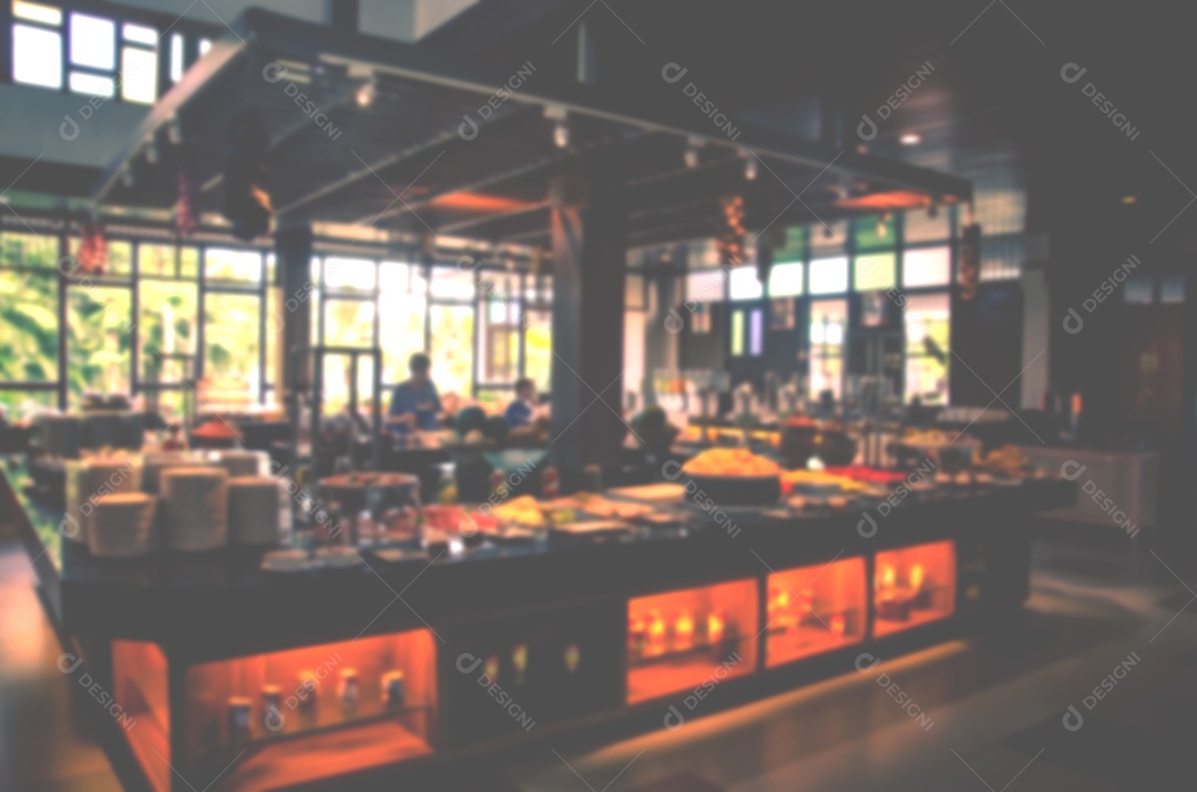 Desfoque a barra de comida vintage. Para criar a exibição do produto.