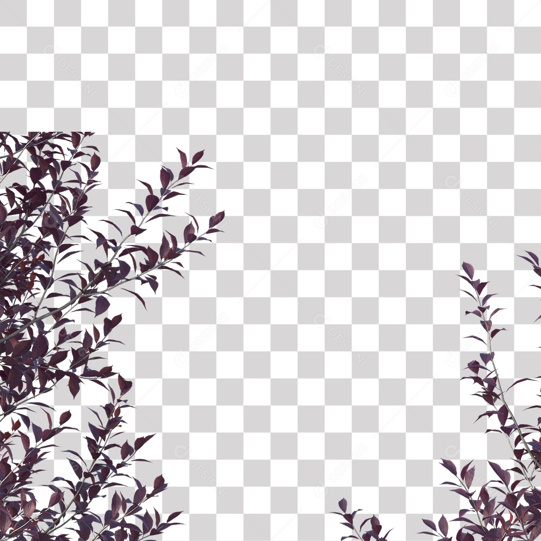 Folhas Roxas PNG Transparente