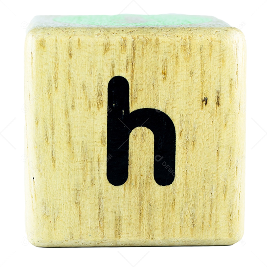 O letras de texto escritas em cubos de madeira