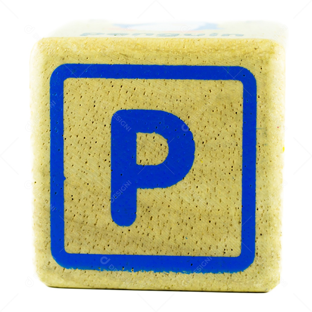 O letras de texto escritas em cubos de madeira