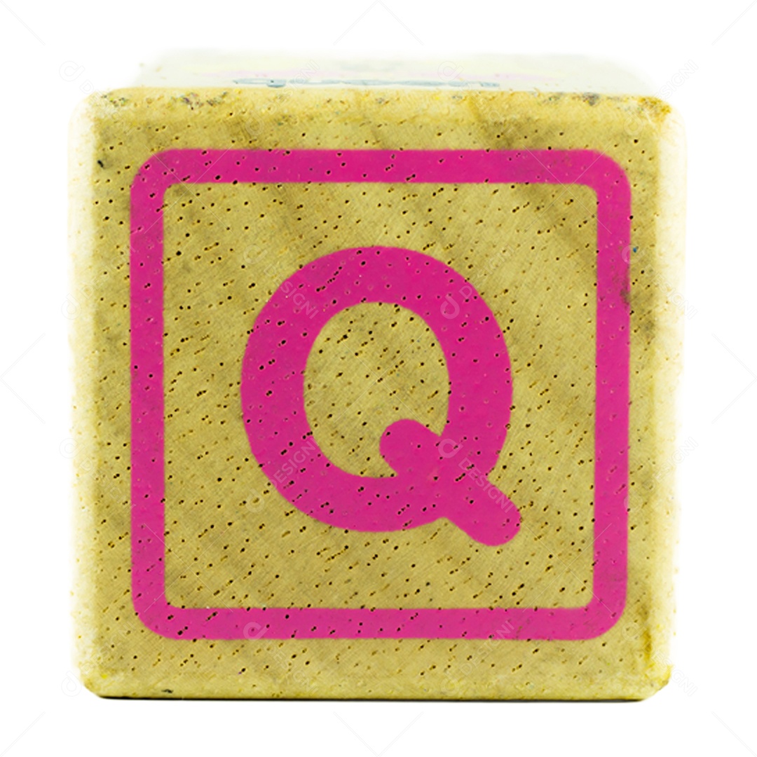 O letras de texto escritas em cubos de madeira