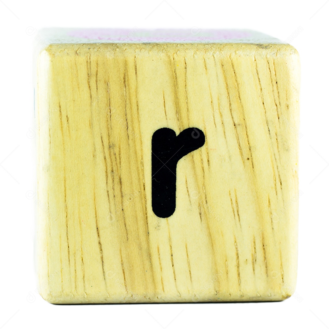 O letras de texto escritas em cubos de madeira