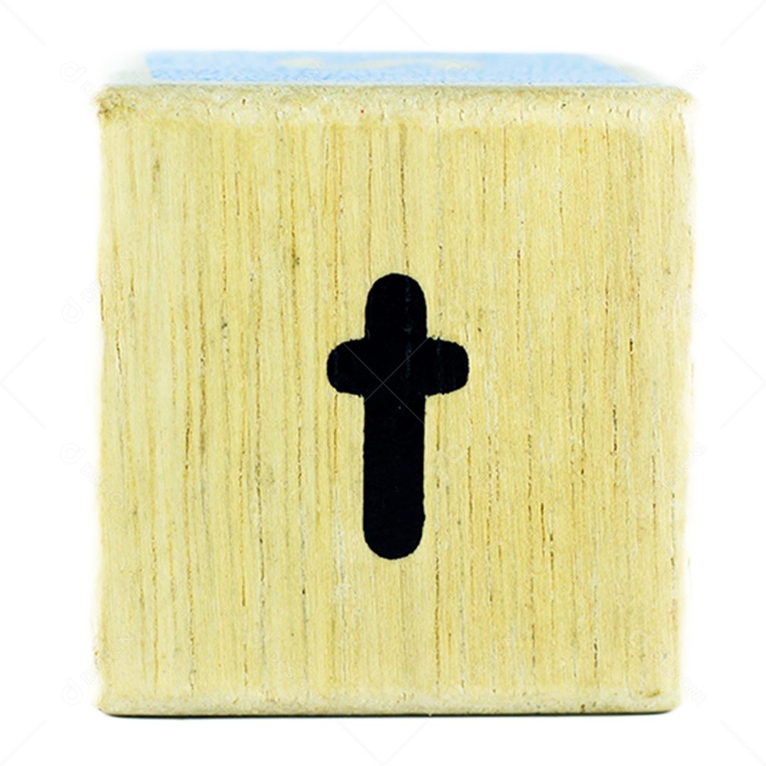 O letras de texto escritas em cubos de madeira