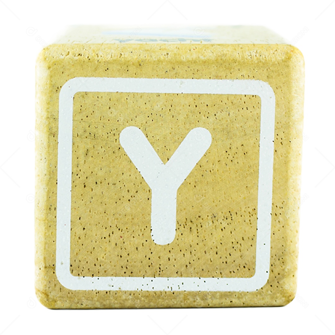 O letras de texto escritas em cubos de madeira