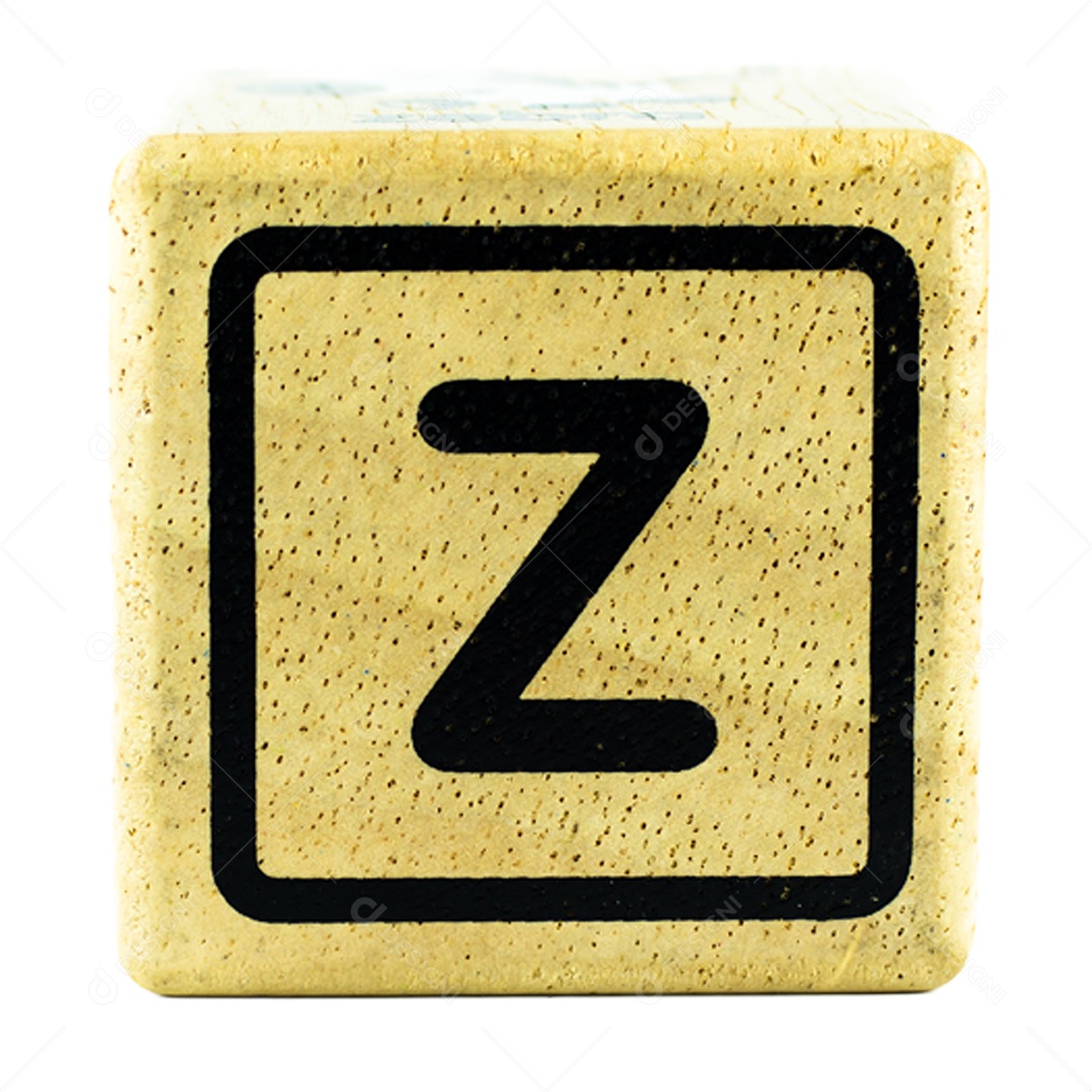 O letras de texto escritas em cubos de madeira