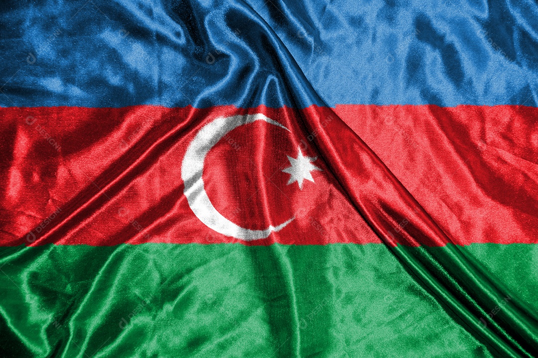 bandeira de pano do azerbaijão bandeira de cetim tecido acenando textura da bandeira
