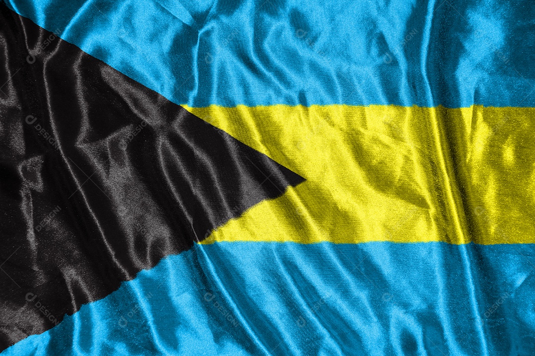 Bahamas bandeira de pano Bandeira de cetim Tecido ondulado Textura da bandeira
