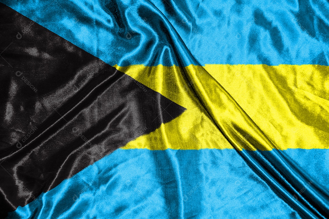 Bahamas bandeira de pano Bandeira de cetim Tecido ondulado Textura da bandeira