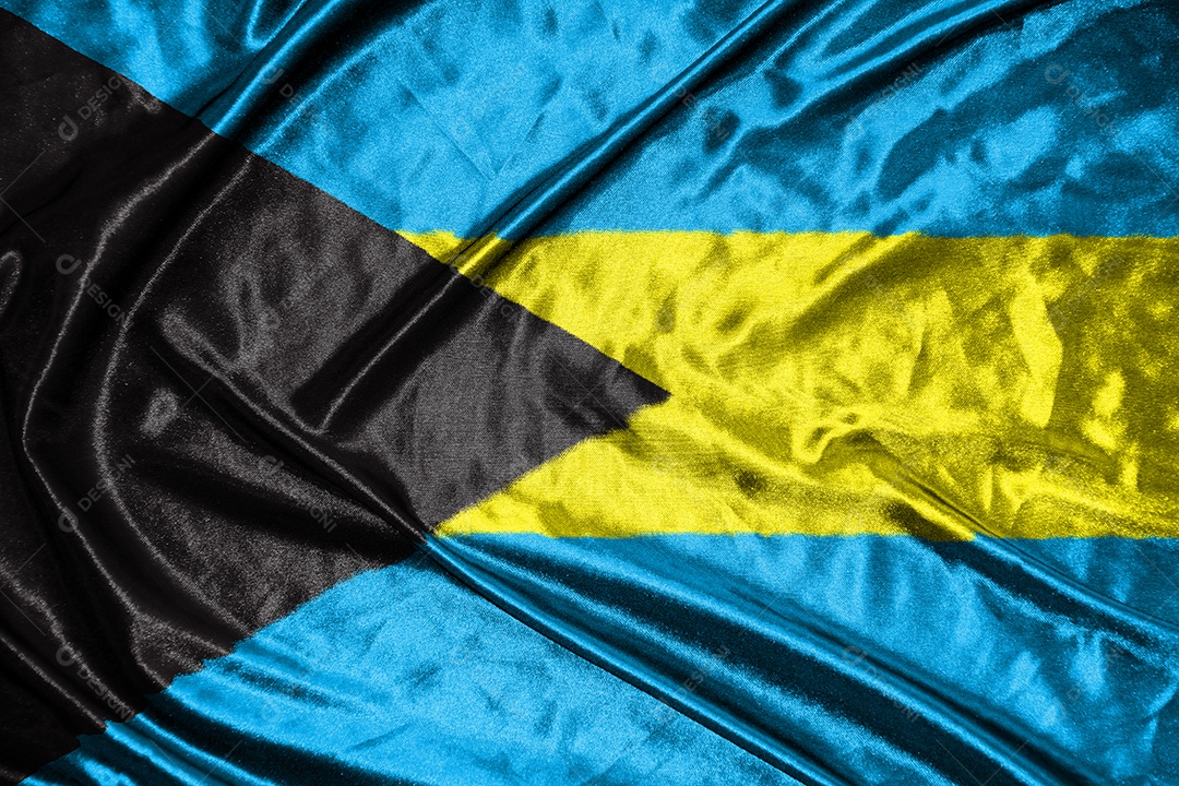 Bahamas bandeira de pano Bandeira de cetim Tecido ondulado Textura da bandeira