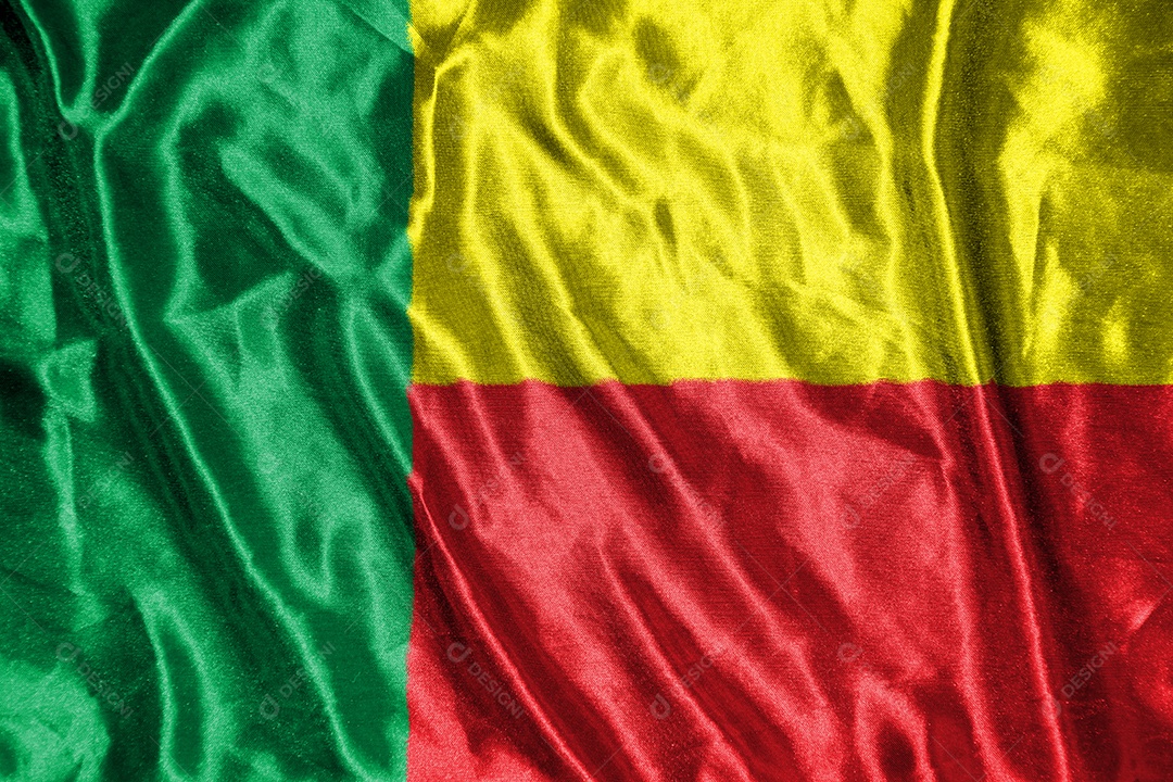 bandeira de pano benin Bandeira de cetim Tecido ondulado Textura da bandeira