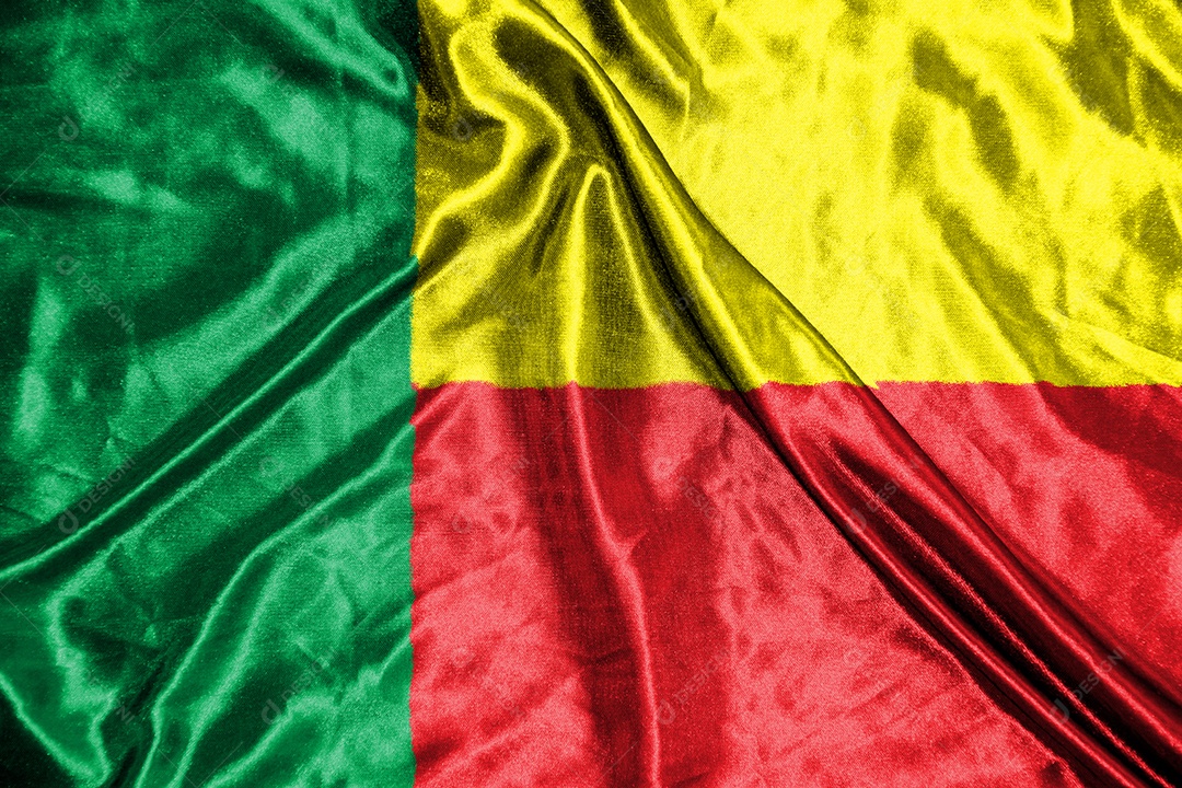 bandeira de pano benin Bandeira de cetim Tecido ondulado Textura da bandeira