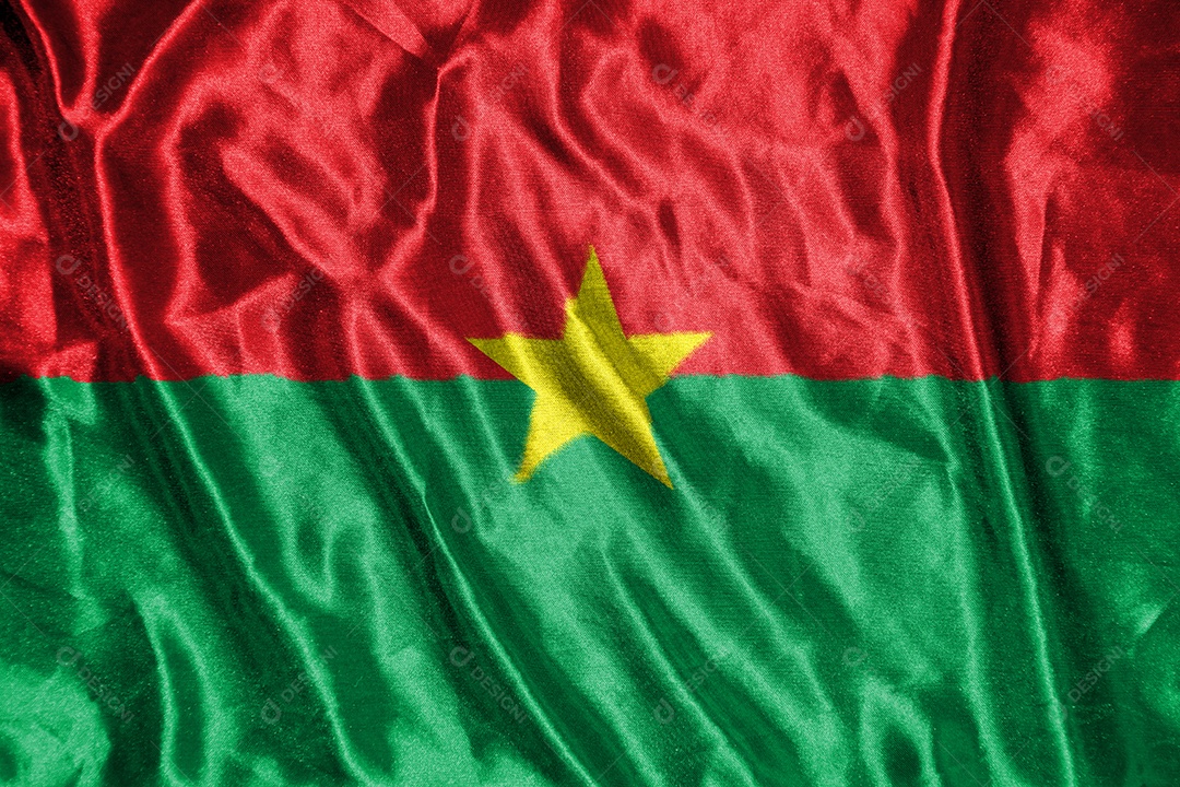 bandeira de pano burkina Bandeira de cetim Tecido ondulado Textura da bandeira