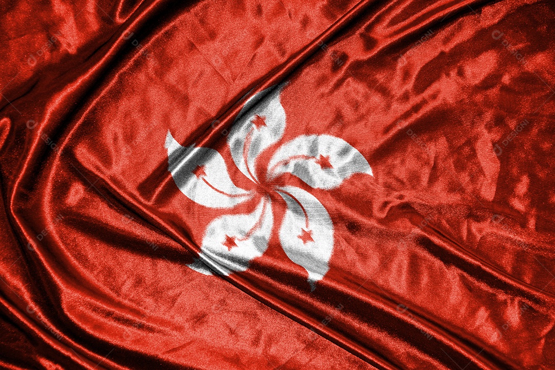 bandeira de pano de hong kong bandeira de cetim tecido acenando textura da bandeira