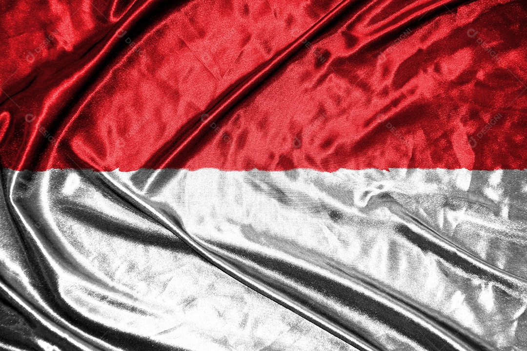 bandeira de pano indonésia bandeira de cetim tecido acenando textura da bandeira