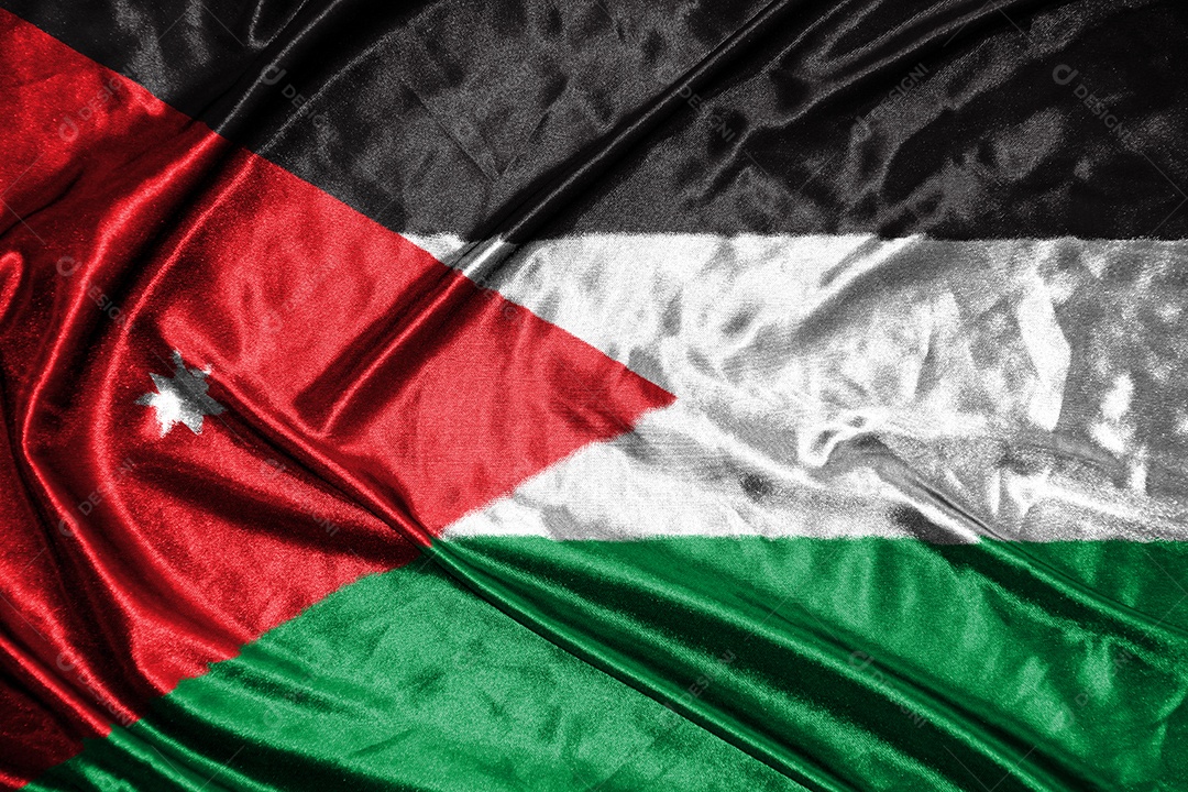 cloth flag of jordan Satin flag Fabric waving Flag texture