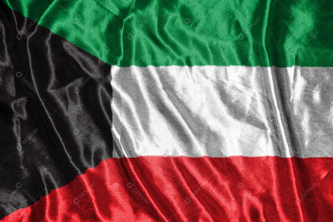 bandeira de pano do kuwait bandeira de cetim tecido acenando textura da bandeira