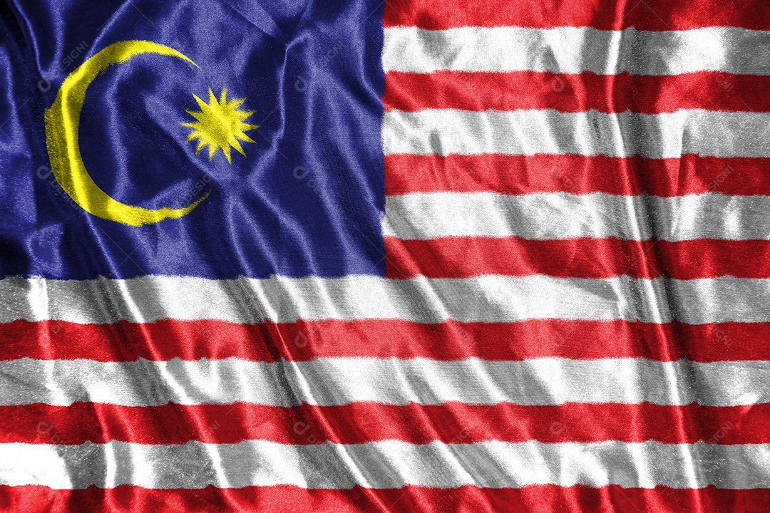 bandeira de pano da malásia bandeira de cetim tecido acenando textura da bandeira