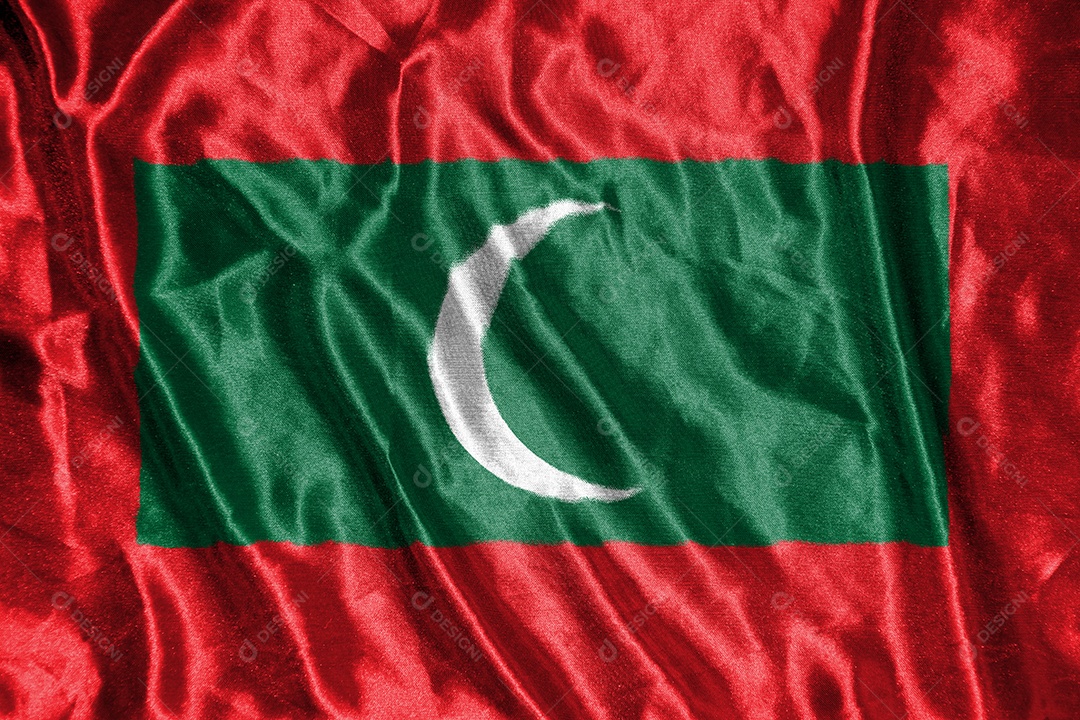 bandeira de pano maldivas Bandeira de cetim Tecido acenando Textura da bandeira