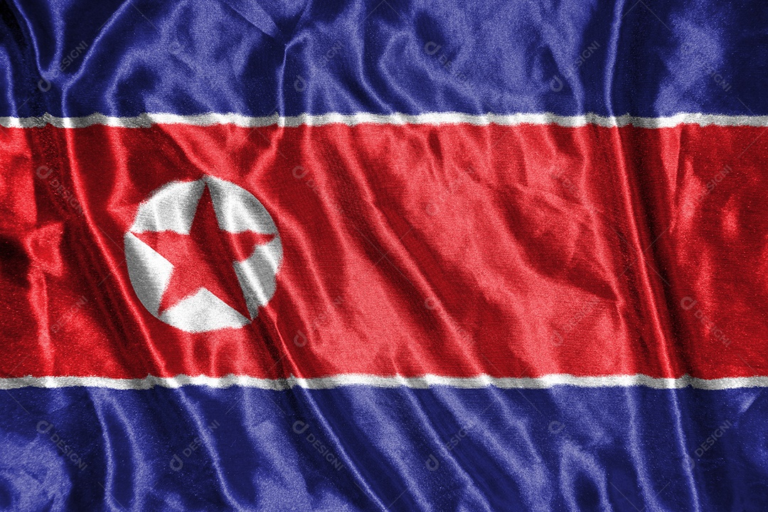 bandeira de pano da coreia do norte bandeira de cetim tecido acenando textura da bandeira